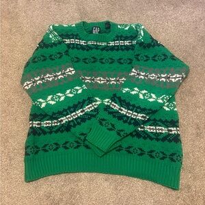 Vintage GAP Green Patterned Sweater
